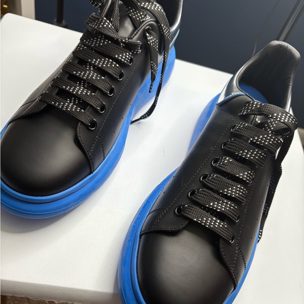 Alexander McQueen Black and Blue Sneakers - Picture 3 of 10